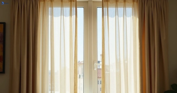 Dull dusty drapes in pimpama before professional cleaning